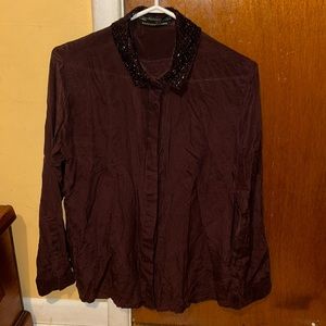 All Saints 100% Silk Button Up